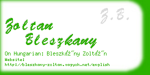 zoltan bleszkany business card